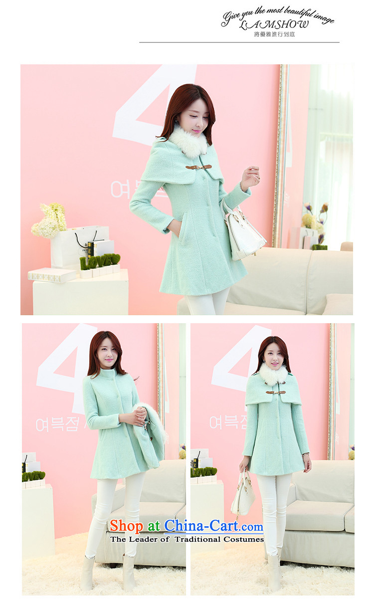 The world of Kam Chun replacing winter Yuet 2014 Women's sweet gentlewoman Sau San long in video thin England wind can be shirked small cloak Gross Gross for a wool coat wind jacket mint green M picture, prices, brand platters! The elections are supplied in the national character of distribution, so action, buy now enjoy more preferential! As soon as possible.