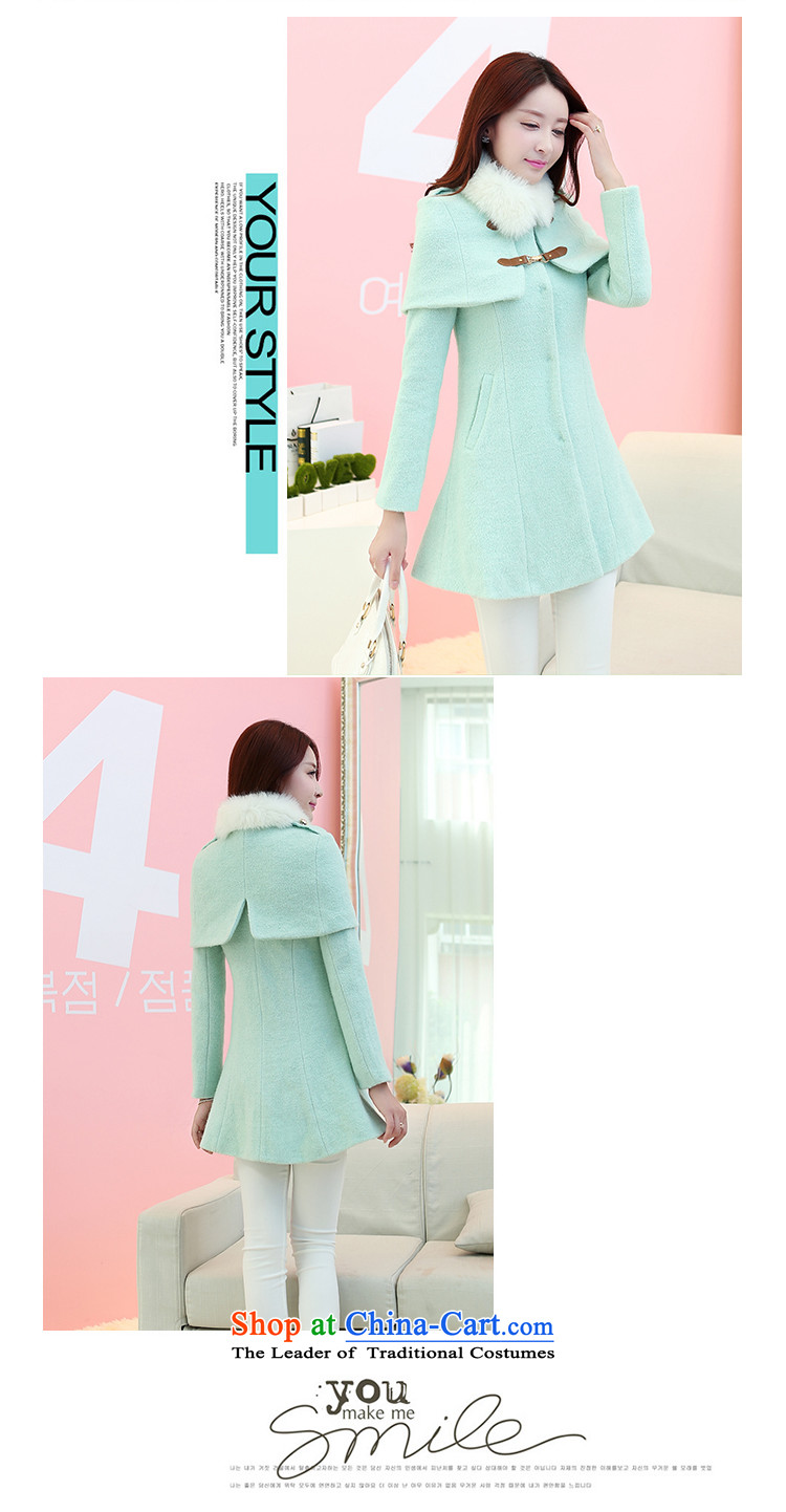The world of Kam Chun replacing winter Yuet 2014 Women's sweet gentlewoman Sau San long in video thin England wind can be shirked small cloak Gross Gross for a wool coat wind jacket mint green M picture, prices, brand platters! The elections are supplied in the national character of distribution, so action, buy now enjoy more preferential! As soon as possible.
