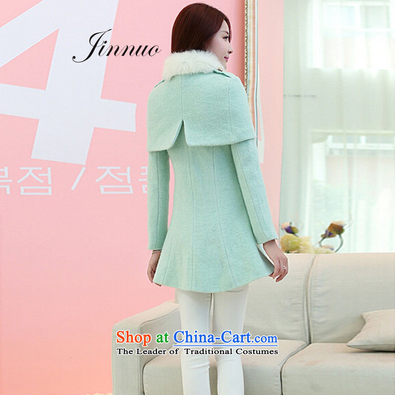 The world of Kam Chun replacing winter Yuet 2014 Women's sweet gentlewoman Sau San long in video thin England wind can be shirked small cloak Gross Gross for a wool coat wind jacket mint green M Kam World of Yue , , , shopping on the Internet