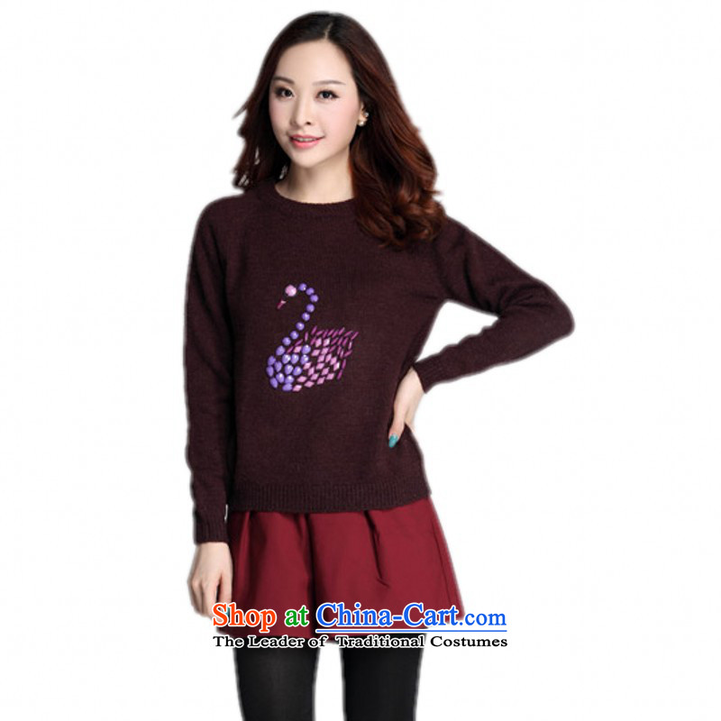 Email extra thick package mm stylish Sweet Xiaotianer knitwear exquisite nail pearl pure color, sweater ladies relaxd long-sleeved shirt T-shirt, forming the large blue 3XL approximately 155-170 around 922.747, land is of Yi , , , shopping on the Internet