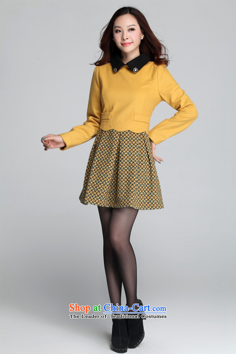 Kumabito xl women Fall/Winter Collections mm2015 thick, new doll for Sau San? leave two gross thick people long-sleeved forming the thick yellow 3XL dresses 155-175 catty picture, prices, brand platters! The elections are supplied in the national character of distribution, so action, buy now enjoy more preferential! As soon as possible.