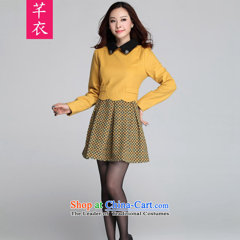 Kumabito xl women Fall_Winter Collections mm2015 thick, new doll for Sau San? leave two gross thick people long-sleeved forming the thick yellow3XL dresses 155-175 catty