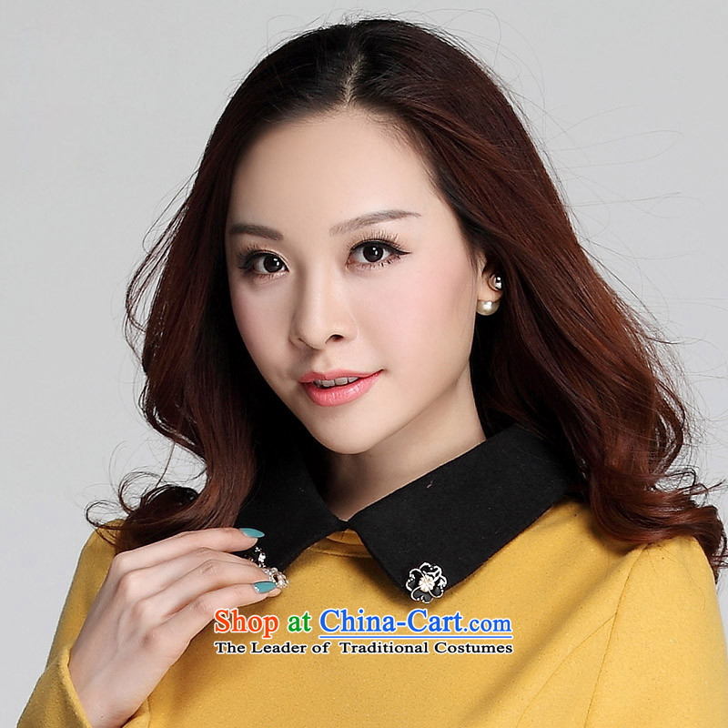 Kumabito xl women Fall/Winter Collections mm2015 thick, new doll for Sau San? leave two gross thick people long-sleeved forming the thick yellow 3XL dresses 155-175, Constitution Yi shopping on the Internet has been pressed.
