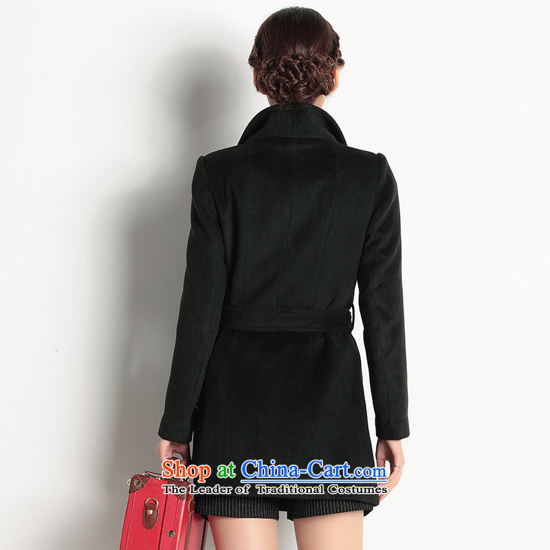 The 2015 autumn and winter Ya-Ni Tseng New Korean long thin video   Gross female black jacket coat? The XL, Stephanie (benyani) , , , shopping on the Internet
