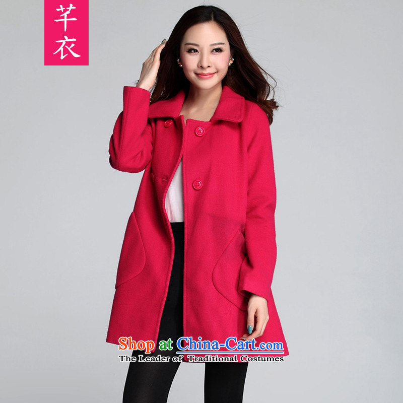 The Constitution Yi xl kumabito female thick sister 2015 new Korean version of autumn and winter long lapel a wool coat cloak long-sleeved jacket black 3XL gross? 165-180, Constitution Yi shopping on the Internet has been pressed.