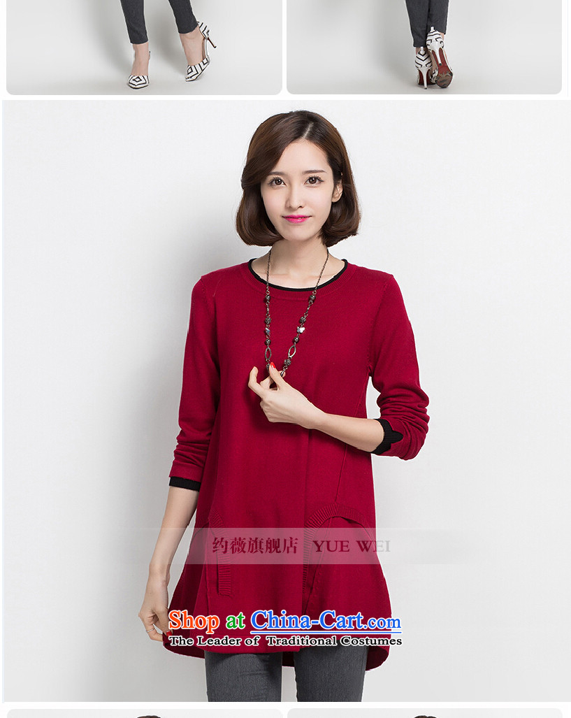 Ms Audrey EU 2015 new about the fall of women for larger women in MM thick long sleeve and forming the knitwear Korean female sweater loose video thin  W998 wine red 4XL Photo, prices, brand platters! The elections are supplied in the national character of distribution, so action, buy now enjoy more preferential! As soon as possible.
