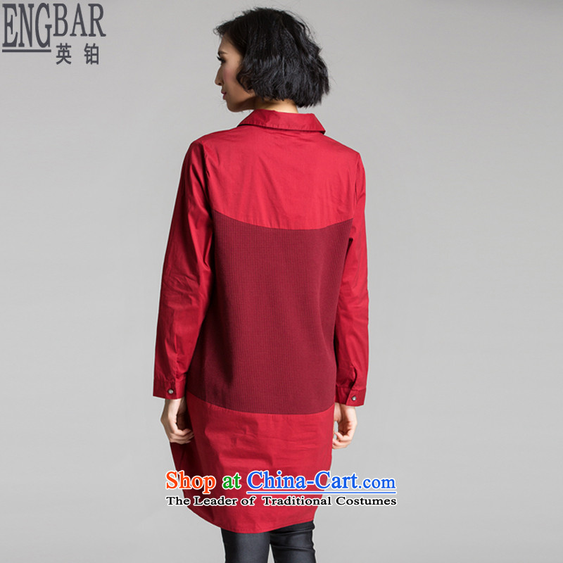The British Platinum 2015 Autumn replacing new large long-sleeved blouses and video for long-sleeved shirt thin dresses Y1296 wine red large 3XL code, e Platinum (engbar) , , , shopping on the Internet