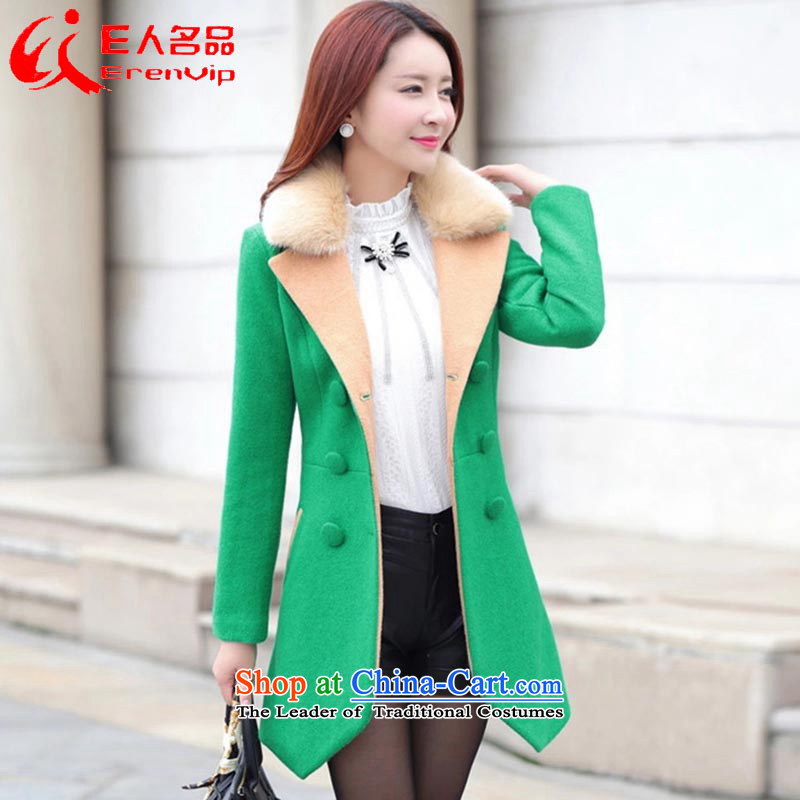 E The name of a person (ERENVIP)? autumn and winter coats female new women's Korea version long large Gross Gross Jacket coat?? female autumn A116 noble green products (name of person L,e erenvip) , , , shopping on the Internet