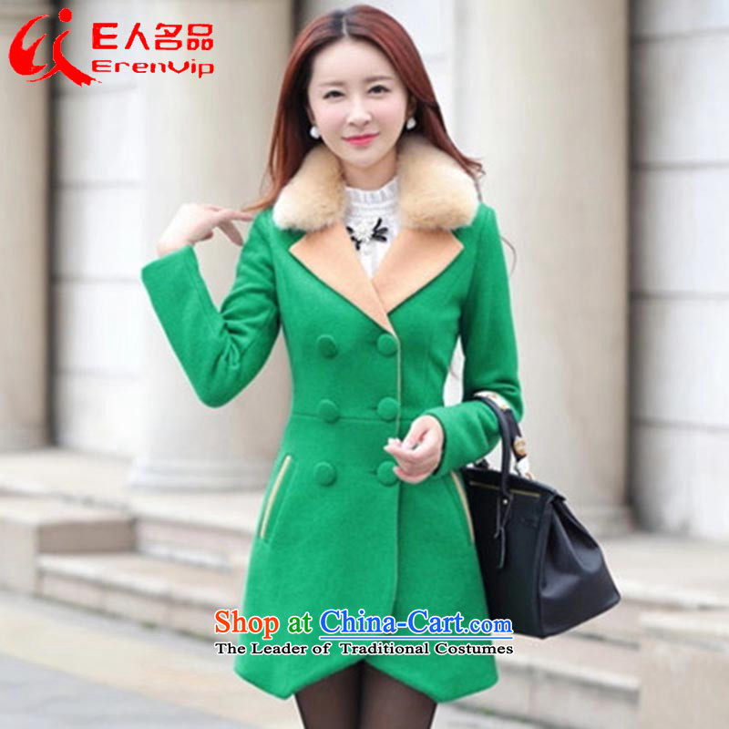 E The name of a person (ERENVIP)? autumn and winter coats female new women's Korea version long large Gross Gross Jacket coat?? female autumn A116 noble green products (name of person L,e erenvip) , , , shopping on the Internet