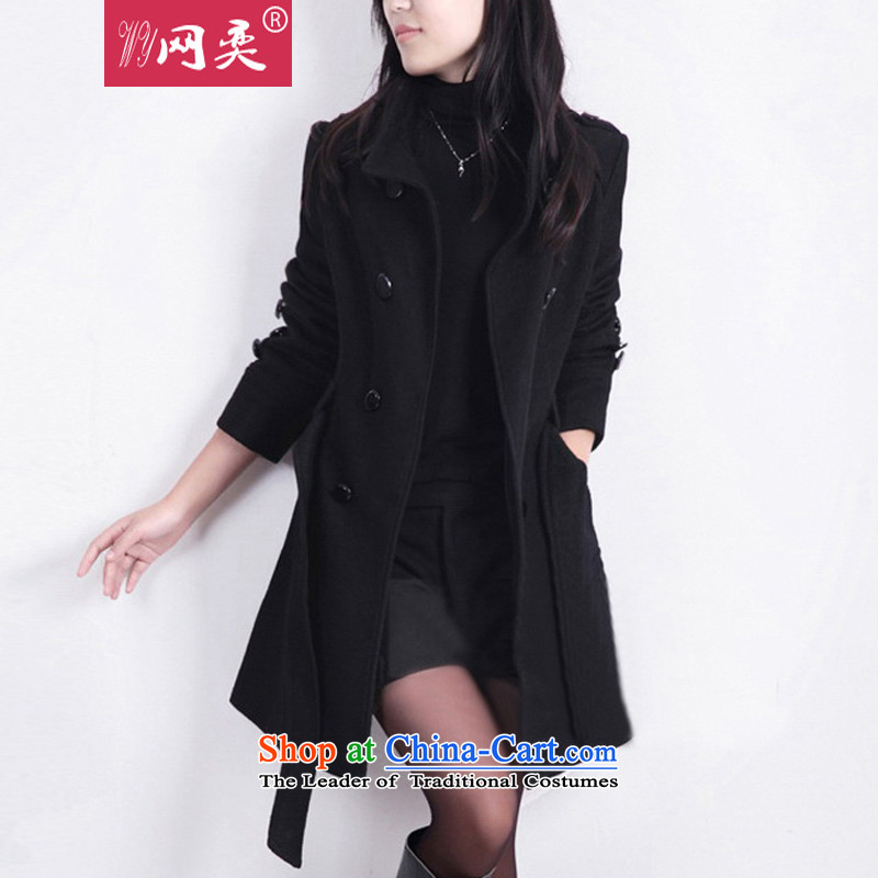 The first declared?2015 as the autumn and winter in double-long hairs? jacket women a T-shirt video thin?085_?black?4XL