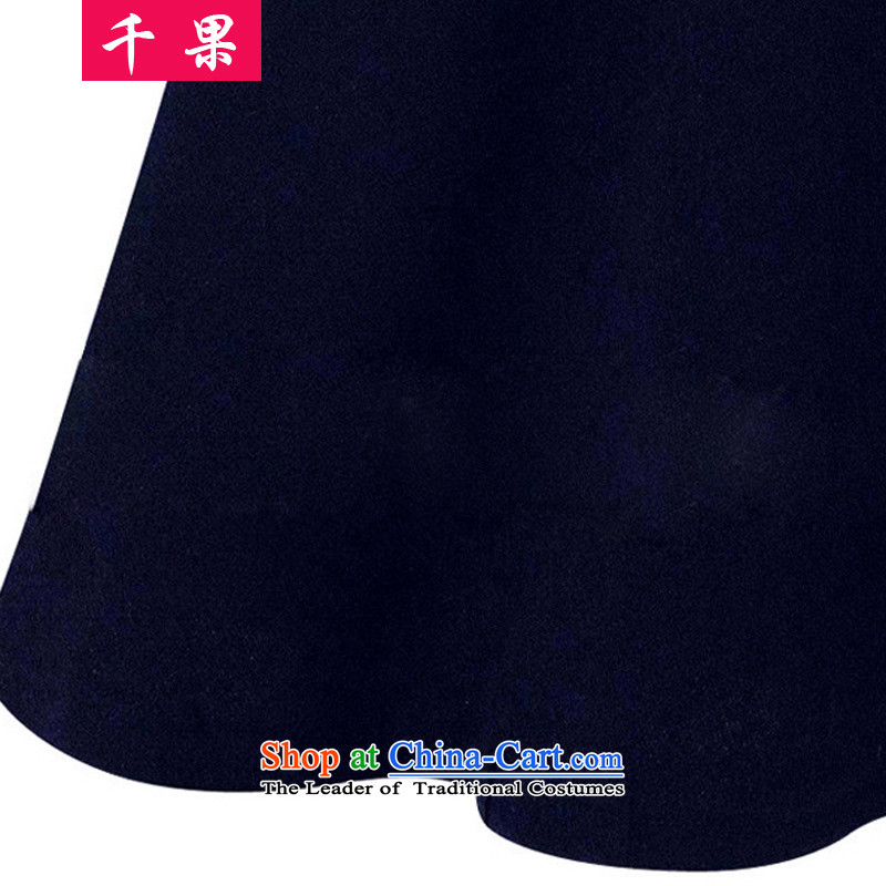 Thousands of autumn 2015 a new fruit of King women thick mm to xl dresses Sau San Video Foutune of forming the thin large skirt dresses 662 dark blue 3XL, QIANGUO fruit (thousands) , , , shopping on the Internet