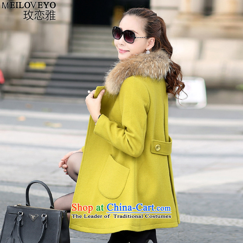 The land of the 2015 autumn and winter new larger gross? double-jacket Korean version of female jacket a wool coat MLY855 girl S, better land Jacob green (MEILOVEYO) , , , shopping on the Internet