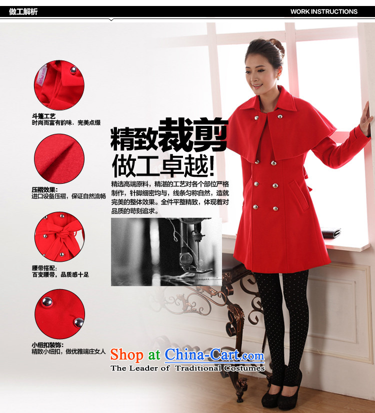 2015 Autumn and winter new Korean cloak-shawl wool coat girl in long?) han bum-thick larger gross female autumn and winter coats? red L picture, prices, brand platters! The elections are supplied in the national character of distribution, so action, buy now enjoy more preferential! As soon as possible.