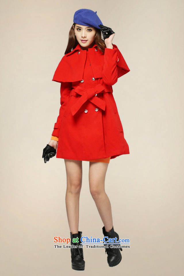 2015 Autumn and winter new Korean cloak-shawl wool coat girl in long?) han bum-thick larger gross female autumn and winter coats? red L picture, prices, brand platters! The elections are supplied in the national character of distribution, so action, buy now enjoy more preferential! As soon as possible.