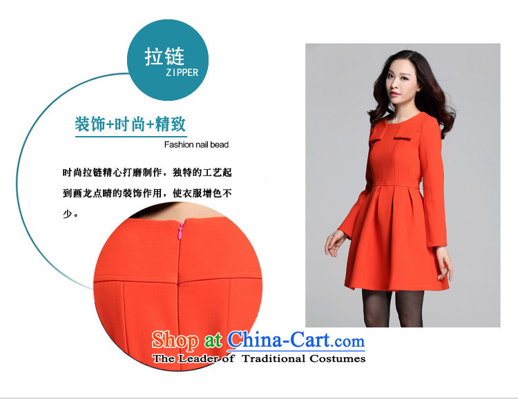 Kumabito female XL 2015 new autumn and winter thick mm retro gentlewoman Foutune of video thin thick knitting twill long-sleeved shirt skirt orange 170-185 4XL catty picture, prices, brand platters! The elections are supplied in the national character of distribution, so action, buy now enjoy more preferential! As soon as possible.