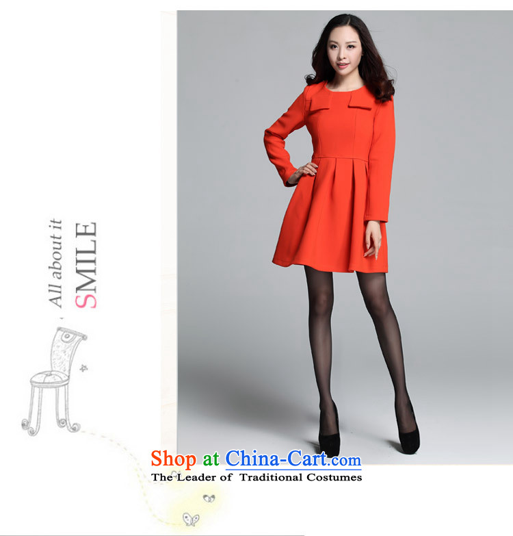 Kumabito female XL 2015 new autumn and winter thick mm retro gentlewoman Foutune of video thin thick knitting twill long-sleeved shirt skirt orange 170-185 4XL catty picture, prices, brand platters! The elections are supplied in the national character of distribution, so action, buy now enjoy more preferential! As soon as possible.