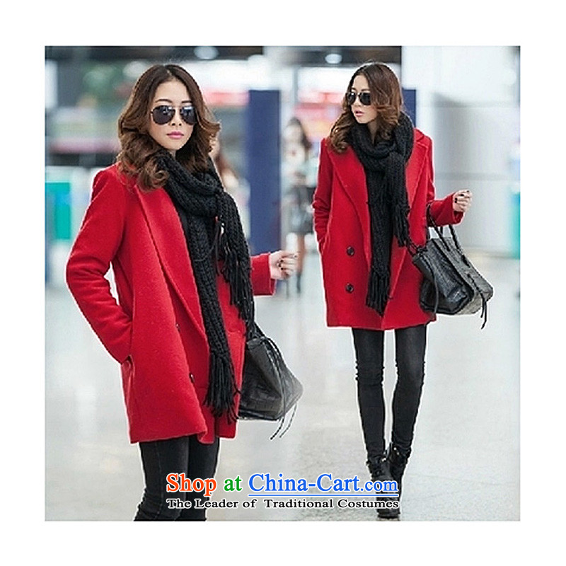 Yi YNL energy (Dongdaemun), and Korea won version of large numbers of ladies in long hair? jacket coat 2015 autumn and winter? the new coats red XL, Yi? Energy (YNL) , , , shopping on the Internet