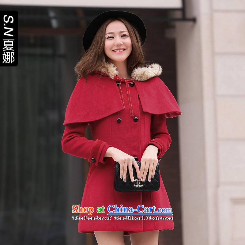 Ha-na 2014 autumn and winter new products shawl cap, double-Sau San? coats 244301129 red Xs, Ha-na (shinena) , , , shopping on the Internet