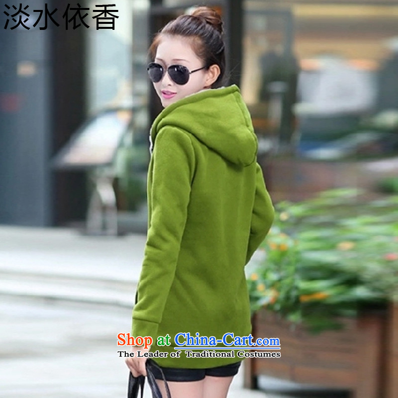 In accordance with the Shannon 2015 freshwater autumn and winter new larger female Korean version of the lint-free cotton swab services even thick cap sweater cardigan jacket female -916    M, in accordance with the Shannon freshwater green shopping on the Internet has been pressed.