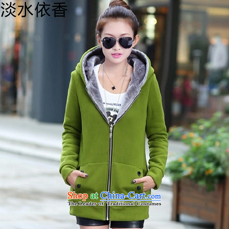 In accordance with the Shannon 2015 freshwater autumn and winter new larger female Korean version of the lint-free cotton swab services even thick cap sweater cardigan jacket female -916    M, in accordance with the Shannon freshwater green shopping on the Internet has been pressed.