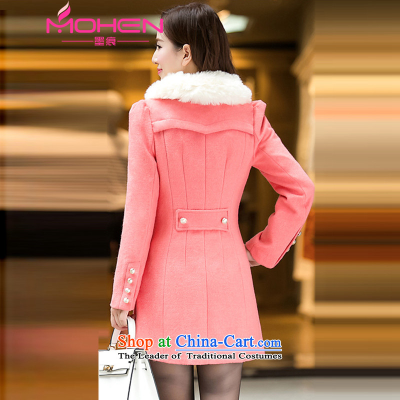 Ink marks of autumn and winter New Women Korean thick MM to increase GROSS for Gross? jacket double-medium to long term, Sau San warm coat 3661st pink gross? XL( recommendations 115-125) ink marks the burden of shopping on the Internet has been pressed.