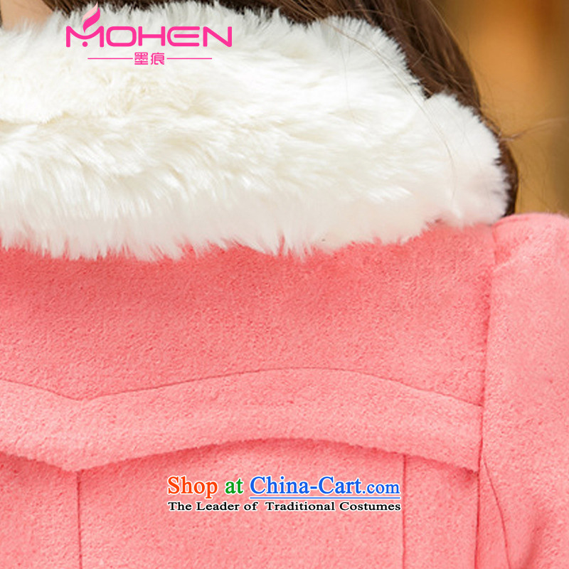 Ink marks of autumn and winter New Women Korean thick MM to increase GROSS for Gross? jacket double-medium to long term, Sau San warm coat 3661st pink gross? XL( recommendations 115-125) ink marks the burden of shopping on the Internet has been pressed.