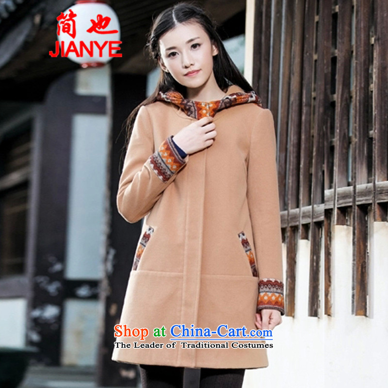 Jane can also  fall and winter 2014 new arts with cap for leisure long-sleeved jacket female 2229# gross? color representation , L, Jane also (jianye) , , , shopping on the Internet