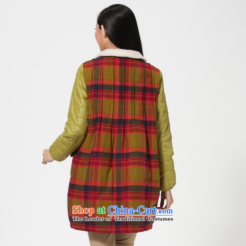 The representative of the water to xl female Korean autumn and winter clothing in cotton robe long jacket coat S14DU4158  XXL, green water by mustard (SHUIMIAO) , , , shopping on the Internet