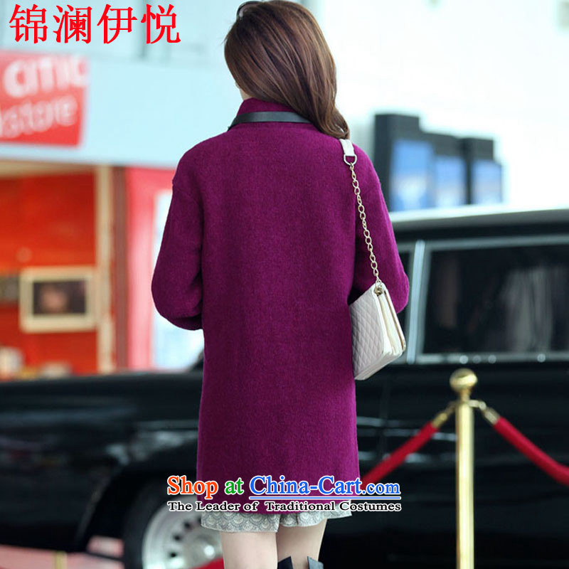 The world of Kam goddess of female Yue atmospheric loose larger aristocratic ladies in temperament long bold a wool coat gross jacket coat Bo? blue S, Kam World of Yue , , , shopping on the Internet