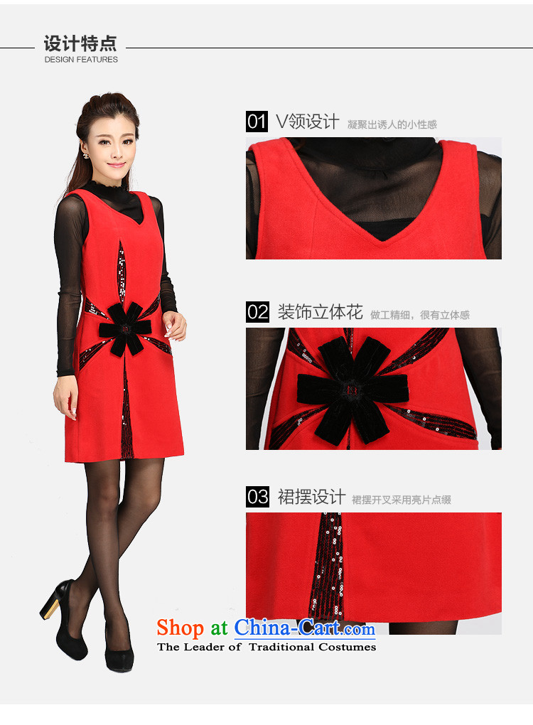 Shani flower lo xl women a skirt 200 catties mm2015 thick Fall/Winter Collections new V-Neck sleeveless video thin skirt 4066 Red 6XL picture, prices, brand platters! The elections are supplied in the national character of distribution, so action, buy now enjoy more preferential! As soon as possible.
