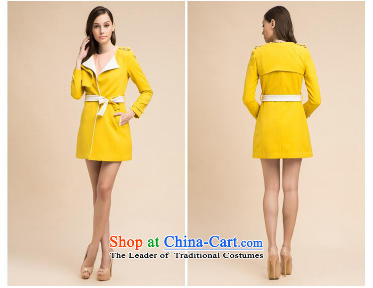 A Romantic Fall 2015 installed new sweet Sau San stylish knocked color stitching lapel Long Hoodie W84116102 YELLOW L picture, prices, brand platters! The elections are supplied in the national character of distribution, so action, buy now enjoy more preferential! As soon as possible.