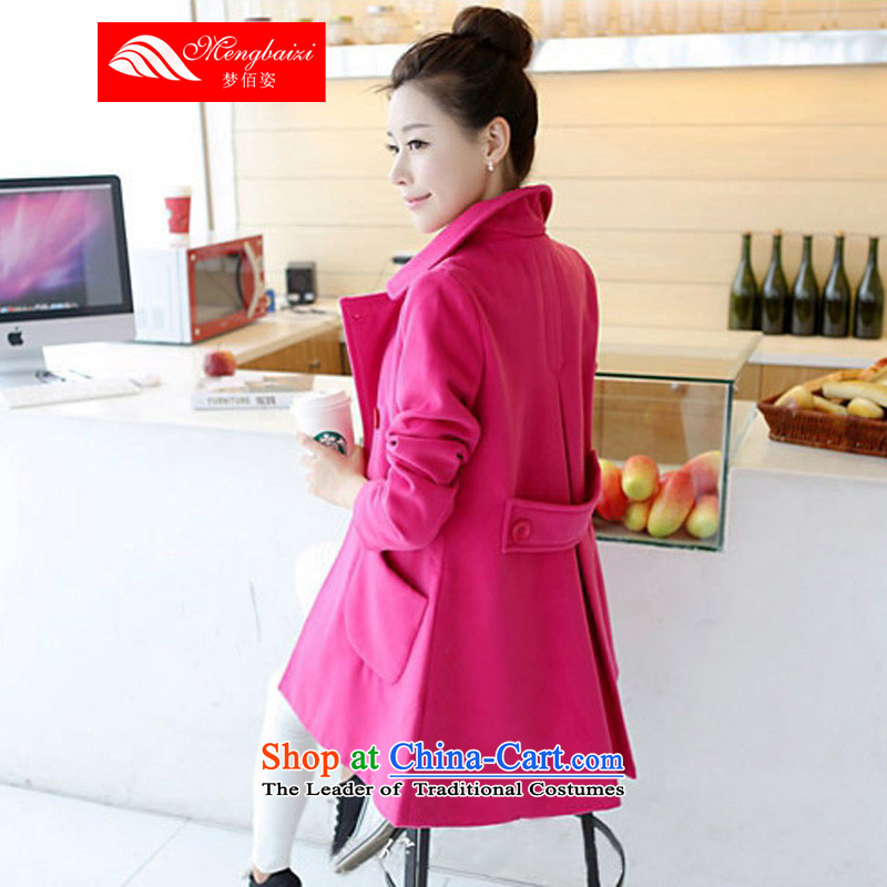 Dream Bai Gigi Lai 2015 autumn and winter new Korean version of large numbers of ladies hair? coats that long thick mm loose a large number of female MLT035# jacket red 3XL, dream Bai Gigi Lai , , , shopping on the Internet