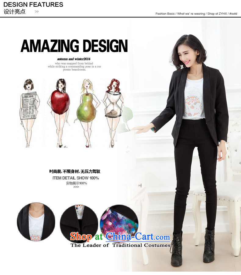 2015 Autumn jackets new small business suit Female spring and autumn large decorated in the body of the girl long Korean casual clothing extra women fall to intensify the thick mm black XXXXL picture, prices, brand platters! The elections are supplied in the national character of distribution, so action, buy now enjoy more preferential! As soon as possible.