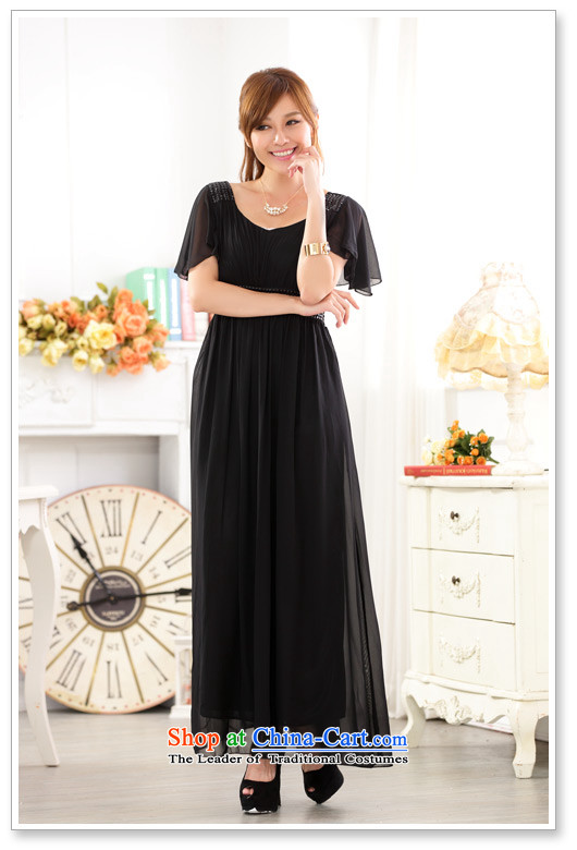 The land is still of Yi Package Mail to xl chiffon long skirt 2015 NEW STYLISH V-Neck Niba cuff chiffon dresses nail-ju High annual waist dress show about 135-155 2XL black skirt catty picture, prices, brand platters! The elections are supplied in the national character of distribution, so action, buy now enjoy more preferential! As soon as possible.