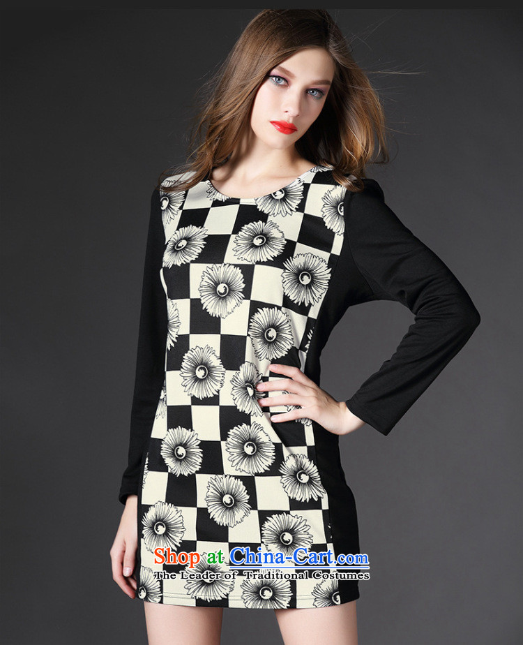 Morning to 200 catties to increase women's code thick MM autumn replacing stylish stamp Sau San video thin latticed long-sleeved black skirt 2XL( 135-150 for a catty) Picture, prices, brand platters! The elections are supplied in the national character of distribution, so action, buy now enjoy more preferential! As soon as possible.