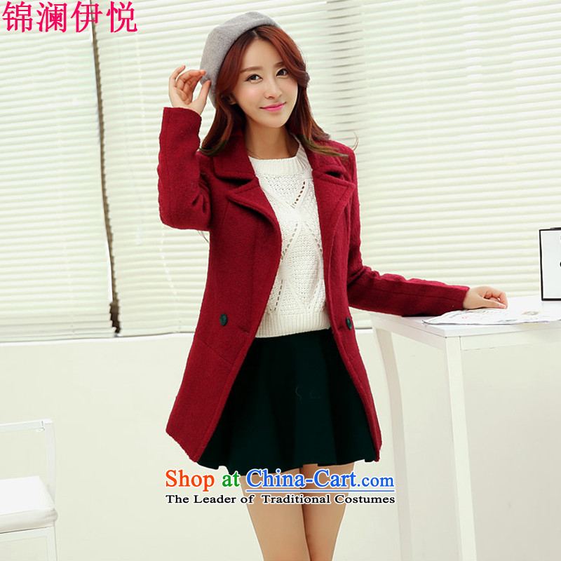 The world of Kam Yuet autumn and winter load new female entertainer personality Korean fashion Sau San video lapel large thin thick scurf a wool coat wind jacket female suits for the light gray , L'Yue , , , Kam world shopping on the Internet