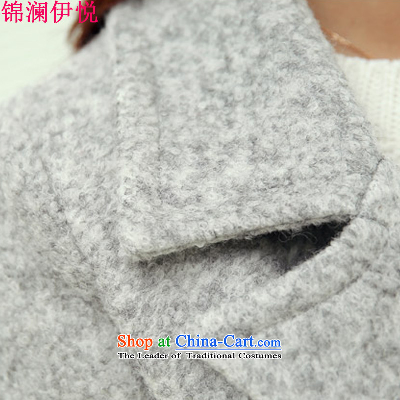 The world of Kam Yuet autumn and winter load new female entertainer personality Korean fashion Sau San video lapel large thin thick scurf a wool coat wind jacket female suits for the light gray , L'Yue , , , Kam world shopping on the Internet
