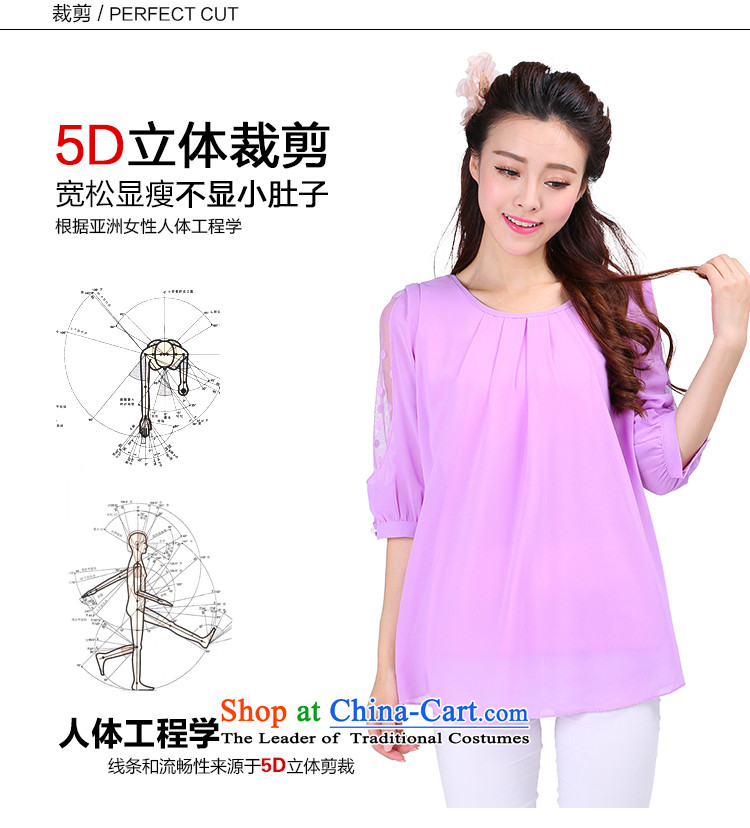 Luo Shani flower code t-shirt female short-sleeved T-shirt chiffon relaxd thick sister Summer 6775 blouses 6XL pattern cold comfort picture, prices, brand platters! The elections are supplied in the national character of distribution, so action, buy now enjoy more preferential! As soon as possible.