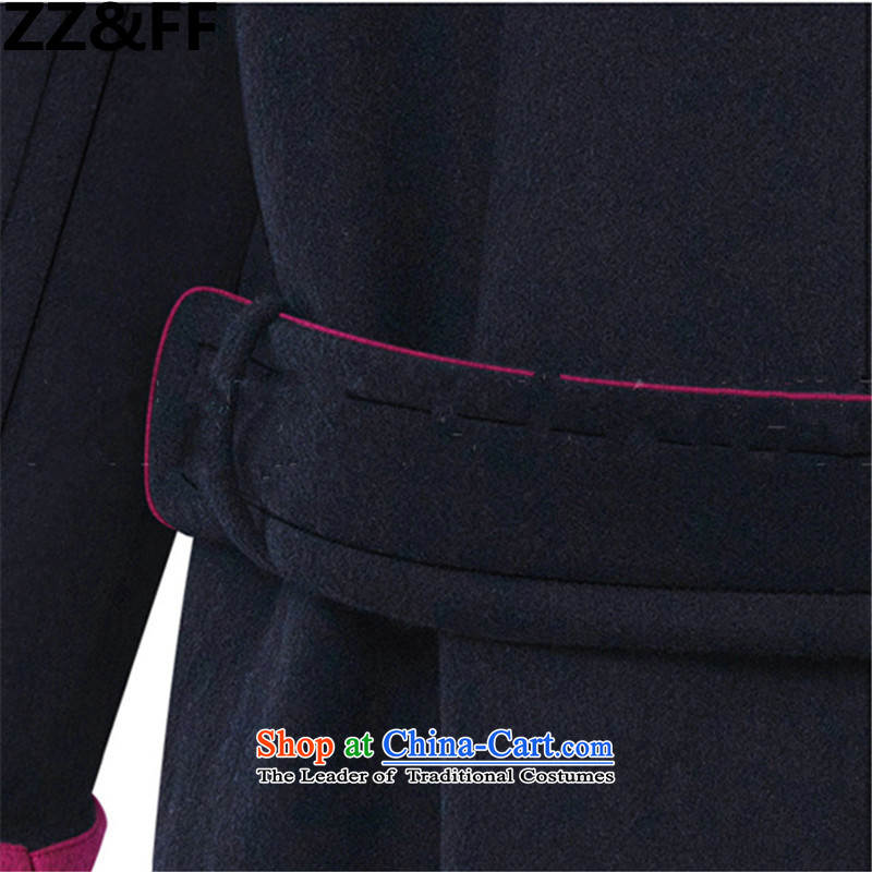  To increase the number Zz&ff female thick mm2015 autumn new)? butted long coats gross? female navy XXXL,ZZ&FF,,, shopping on the Internet