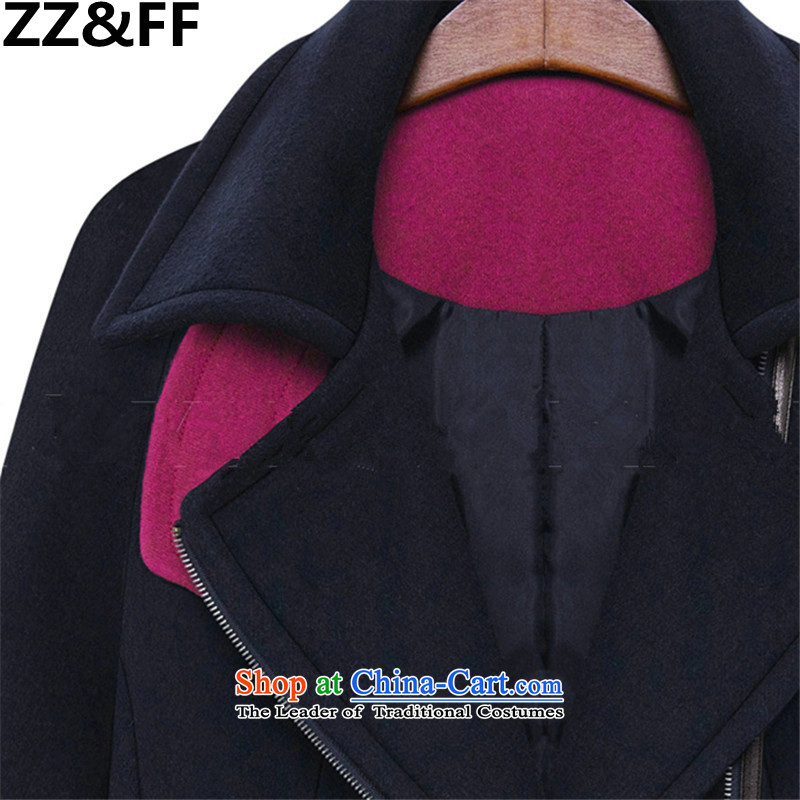  To increase the number Zz&ff female thick mm2015 autumn new)? butted long coats gross? female navy XXXL,ZZ&FF,,, shopping on the Internet