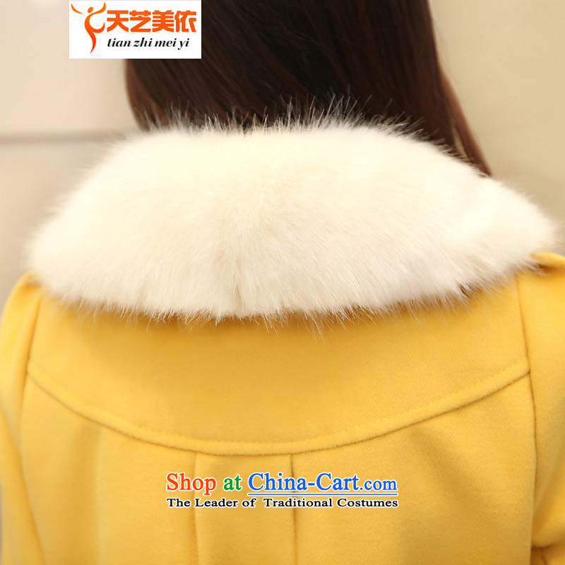 According to the 2014 days Ji-mi single row deduction for Sau San temperament goats Nagymaros Maomao jacket female 8707 Yellow? , L, day (tianzhimeiyi Ji-mi) , , , shopping on the Internet