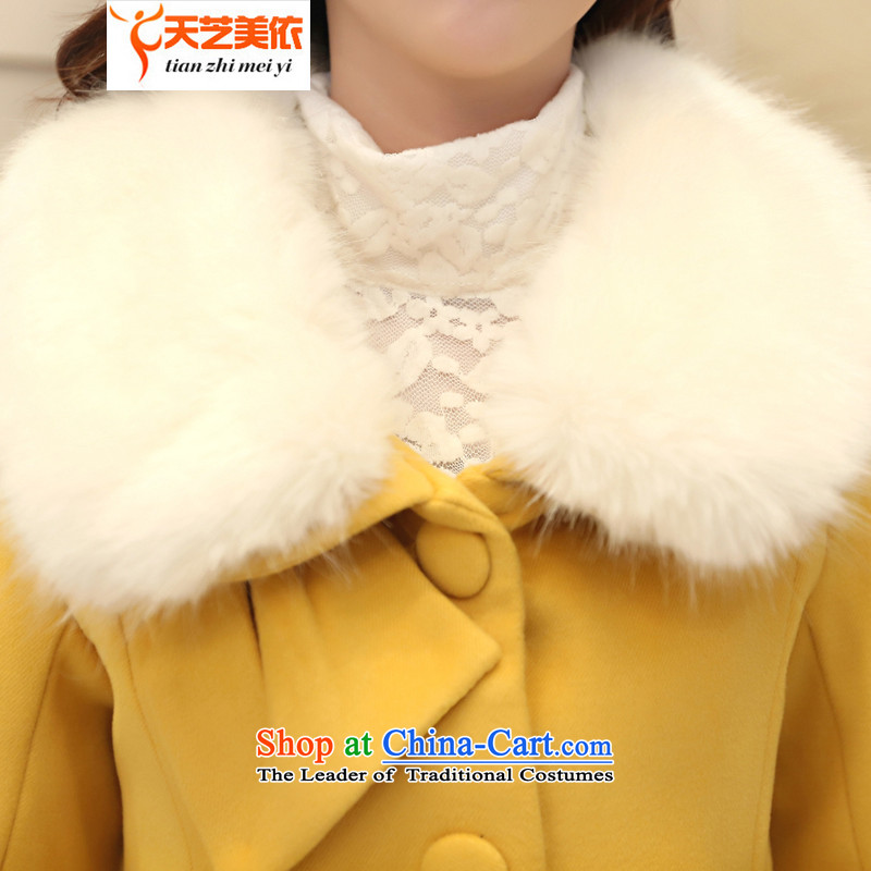 According to the 2014 days Ji-mi single row deduction for Sau San temperament goats Nagymaros Maomao jacket female 8707 Yellow? , L, day (tianzhimeiyi Ji-mi) , , , shopping on the Internet