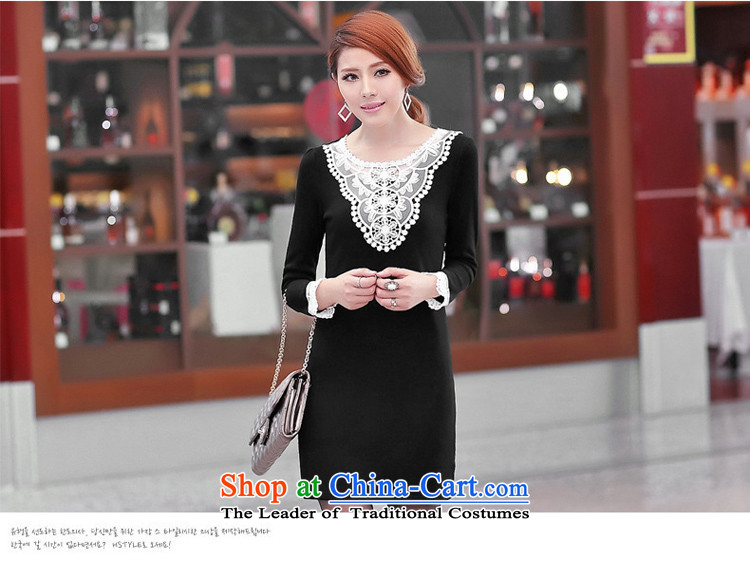 Sophie sponsors to intensify code MM2015 thick fall for women new Korean lace chain link fence off the cuff lint-free warm dresses 1703 4XL Photo Black, prices, brand platters! The elections are supplied in the national character of distribution, so action, buy now enjoy more preferential! As soon as possible.