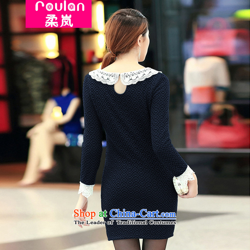 Sophie included the large-thick wool thick MM2015 fall for women new Korean lace dolls collar warm dresses women 2688 Blue 5XL, Sophie (ROULAN included) , , , shopping on the Internet
