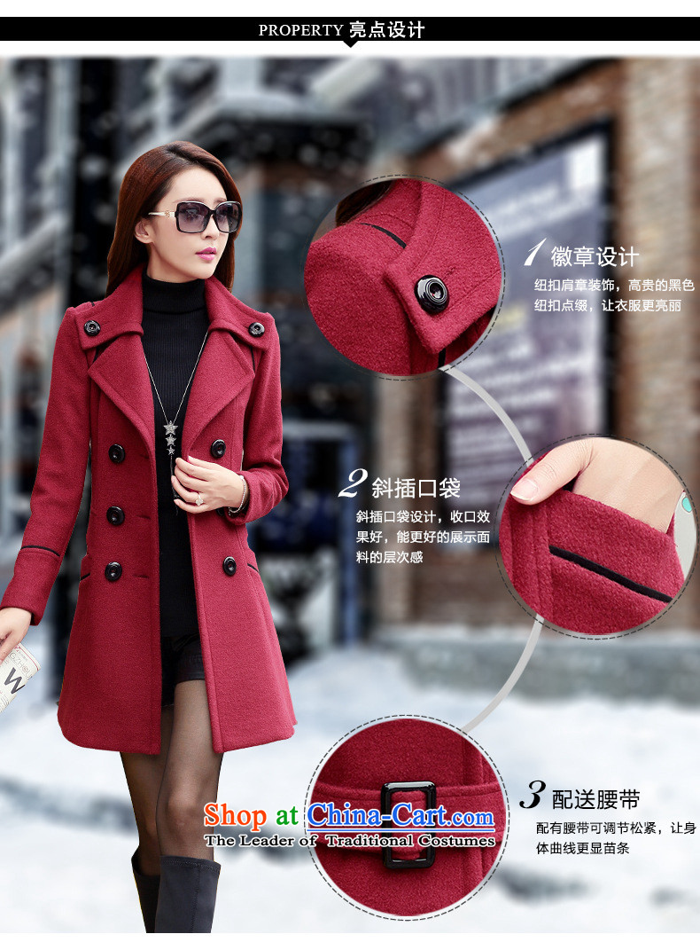 Gloria Ruili 2015 autumn and winter new Korean girl in Sau San long coats jacket girls gross? 1191 wine red M picture, prices, brand platters! The elections are supplied in the national character of distribution, so action, buy now enjoy more preferential! As soon as possible.