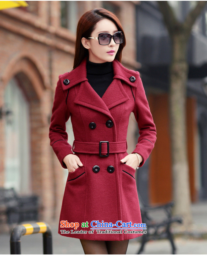 Gloria Ruili 2015 autumn and winter new Korean girl in Sau San long coats jacket girls gross? 1191 wine red M picture, prices, brand platters! The elections are supplied in the national character of distribution, so action, buy now enjoy more preferential! As soon as possible.