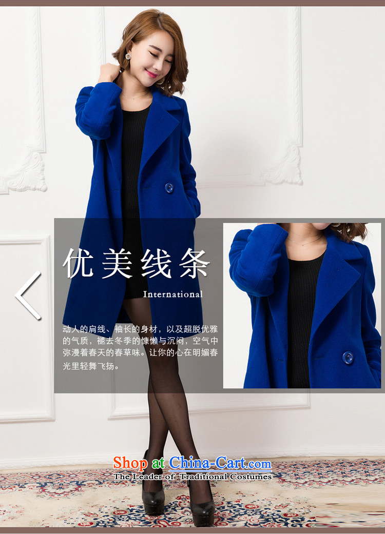 Cordoba Amorim 2015 autumn and winter new Korean girls jacket coat? long long-sleeved gross coats female blue? M picture, prices, brand platters! The elections are supplied in the national character of distribution, so action, buy now enjoy more preferential! As soon as possible.