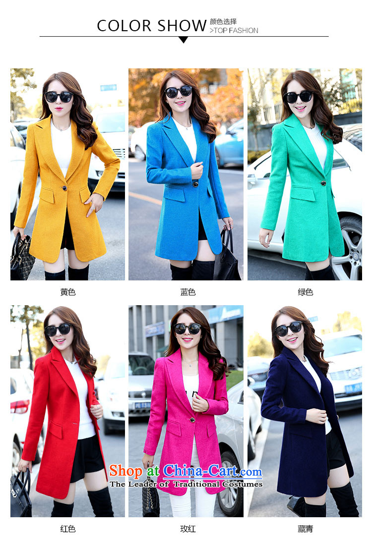 Han-yi 2015 Fall/Winter Collections of new small wind Korean Heung-jacket in gross so long a wool coat women Sau San han bum navy L picture, prices, brand platters! The elections are supplied in the national character of distribution, so action, buy now enjoy more preferential! As soon as possible.