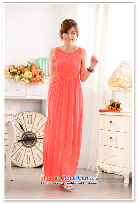 Kumabito xl women 2015 new noble hand-nails pearl western dinner mm thick appointments skirt sleeveless chiffon gown dresses orange 3XL 160-180 catty picture, prices, brand platters! The elections are supplied in the national character of distribution, so action, buy now enjoy more preferential! As soon as possible.