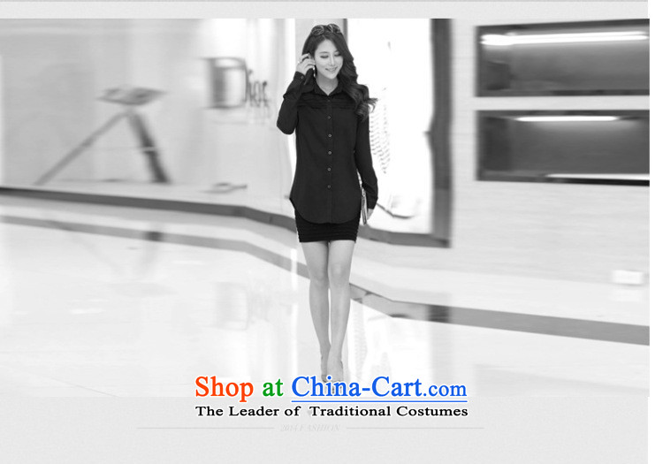 Morning spring 2015 to the new version to Korea to increase women's code in mm thick long relaxd casual extra-long sleeved shirt with white long-sleeved shirt for 161-180 4XL catty picture, prices, brand platters! The elections are supplied in the national character of distribution, so action, buy now enjoy more preferential! As soon as possible.